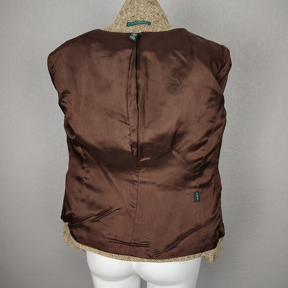 Lauren Ralph Lauren Herringbone Linen-Silk Blazer Size 4 - Picture 13 of 16